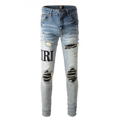 Amiri Denim Applique Logo Jean Clay Indigo