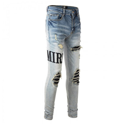Amiri Denim Applique Logo Jean Clay Indigo