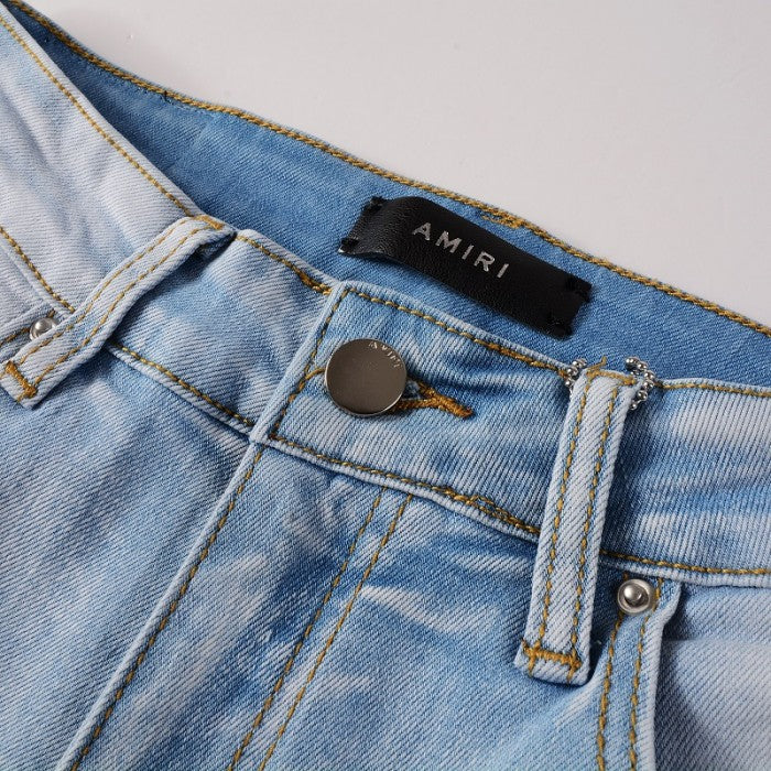 Amiri Watercolor Logo Jean 70s Indigo