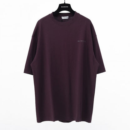 Balenciaga Logo Medium Fit T-shirt in Purple