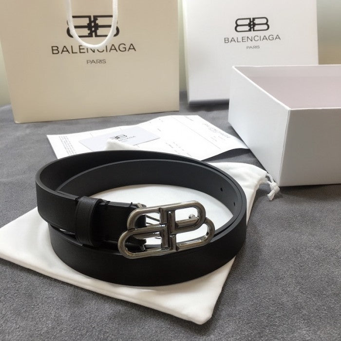 Balenciaga Women BB Thin Belt Black / Silver