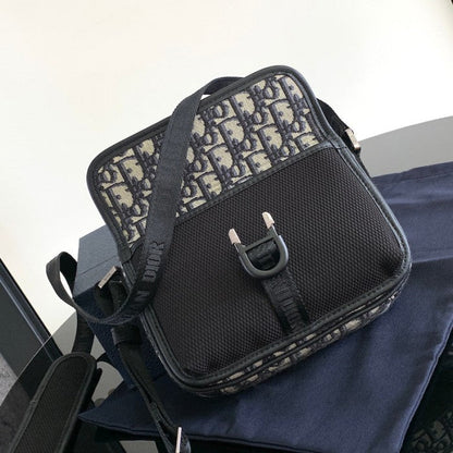 Dior 8 Mini Bag With Strap Beige and Black Dior Oblique Jacquard