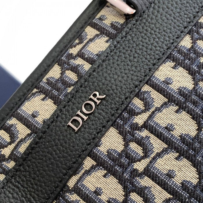 Dior Explorer Tote Bag Black and Beige Dior Oblique Canvas