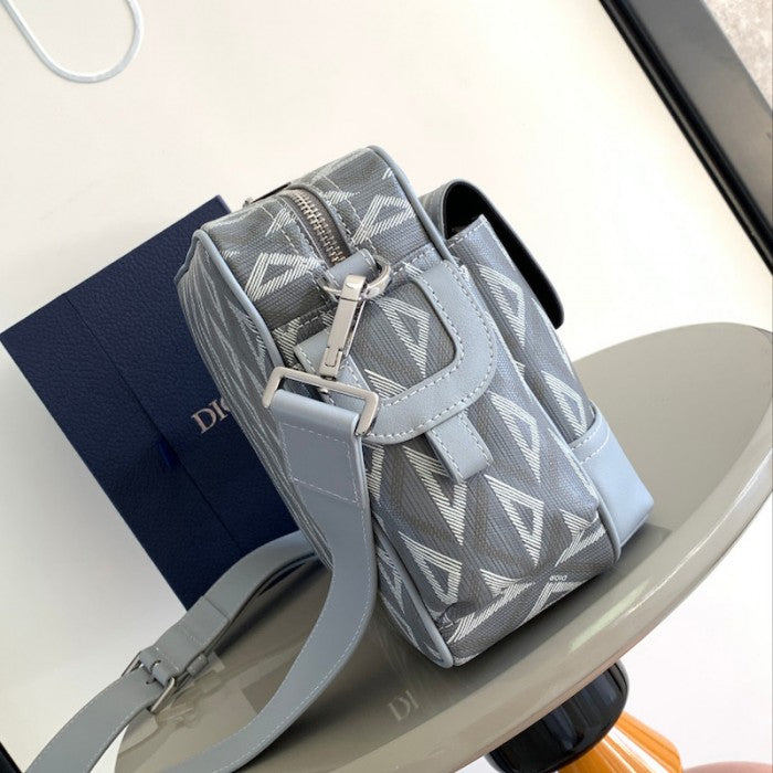 Dior Hit The Road Messenger Bag Gray CD Diamond Canvas