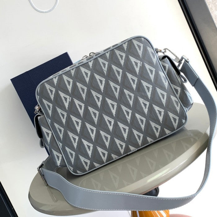 Dior Hit The Road Messenger Bag Gray CD Diamond Canvas
