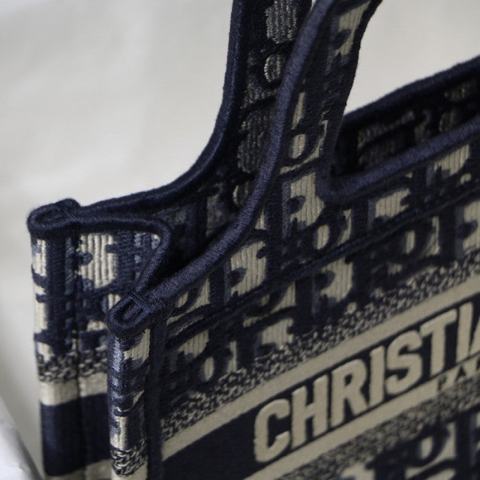 Dior Mini Dior Book Tote Blue Dior Oblique Embroidery