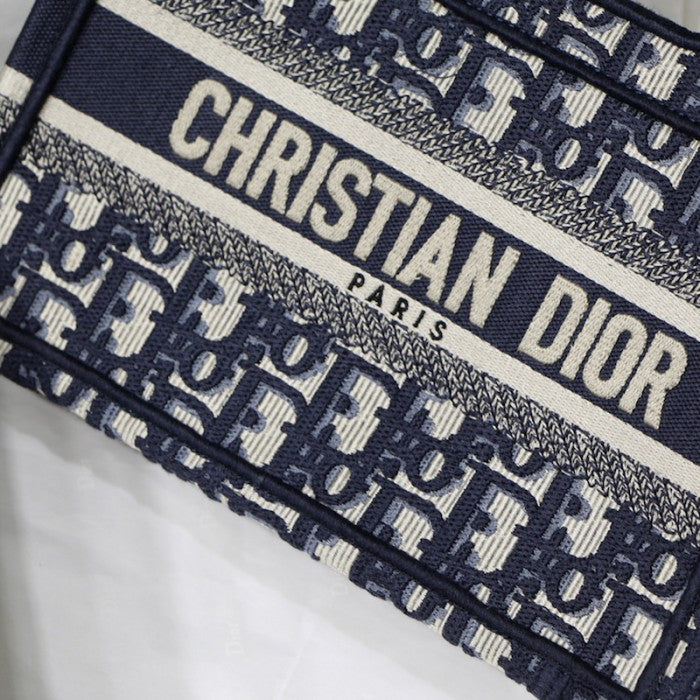 Dior Mini Dior Book Tote Blue Dior Oblique Embroidery