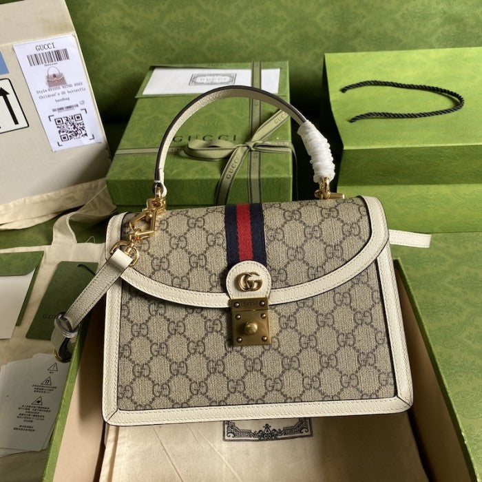 Gucci Ophidia small top handle bag with Web white ý651055