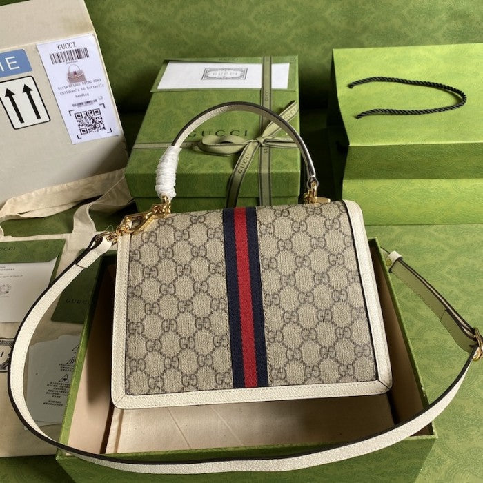 Gucci Ophidia small top handle bag with Web white ý651055