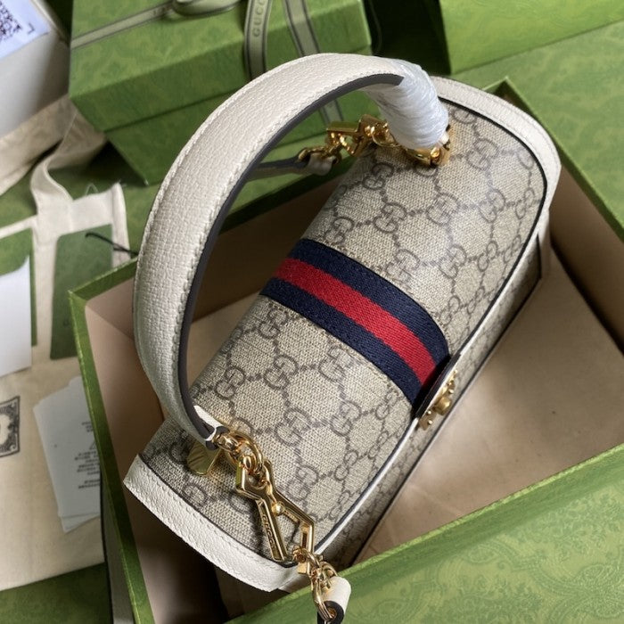 Gucci Ophidia small top handle bag with Web white ý651055