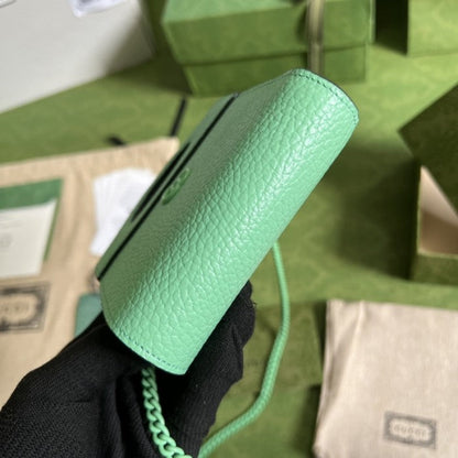 Gucci GG Marmont top handle card case wallet ý701074 Green