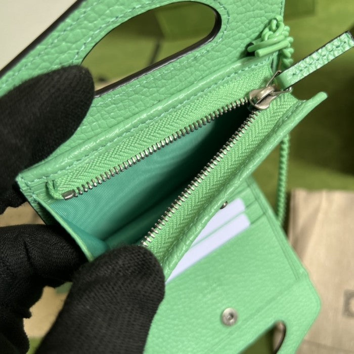 Gucci GG Marmont top handle card case wallet ý701074 Green