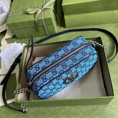 Gucci GG Marmont Multicolour small shoulder bag blue 447632