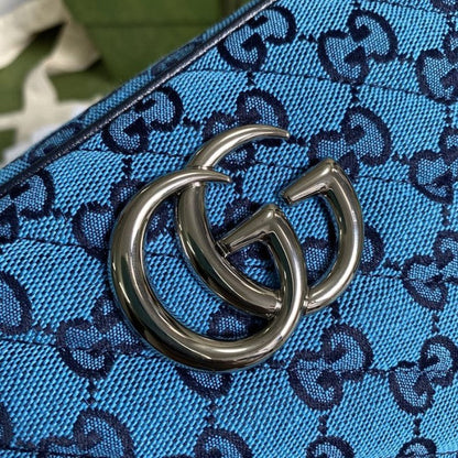 Gucci GG Marmont Multicolour small shoulder bag blue 447632