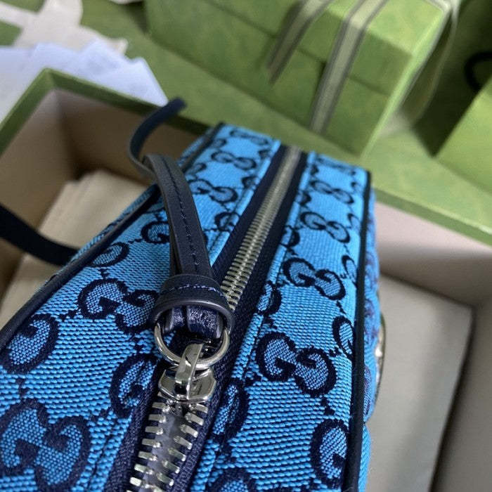 Gucci GG Marmont Multicolour small shoulder bag blue 447632
