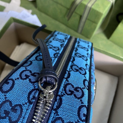 Gucci GG Marmont Multicolour small shoulder bag blue 447632