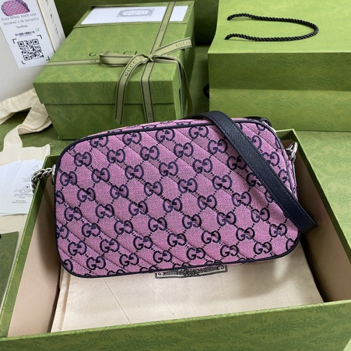 Gucci GG Marmont Multicolour small shoulder bag pink 447632