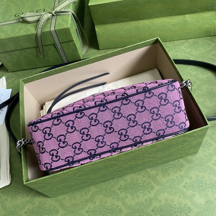 Gucci GG Marmont Multicolour small shoulder bag pink 447632