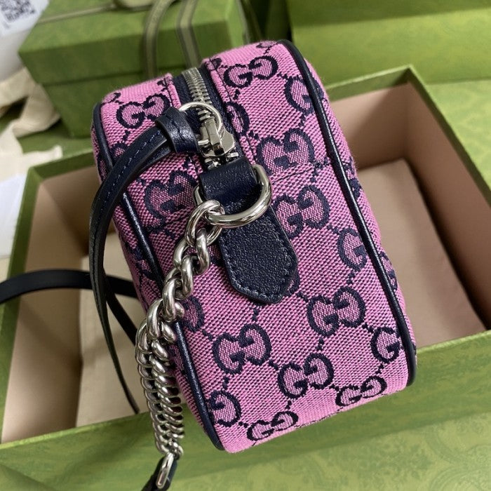 Gucci GG Marmont Multicolour small shoulder bag pink 447632
