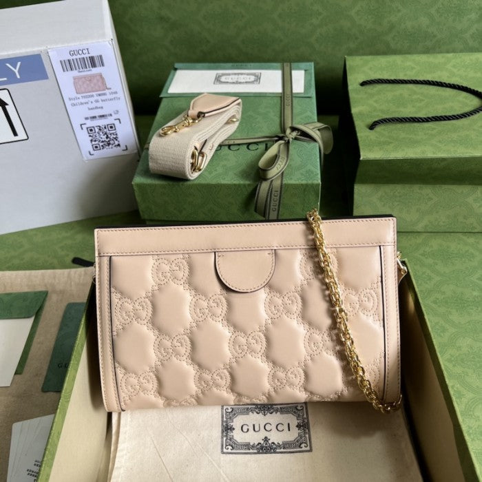 Gucci GG matelassé leather shoulder bag beige ý702200