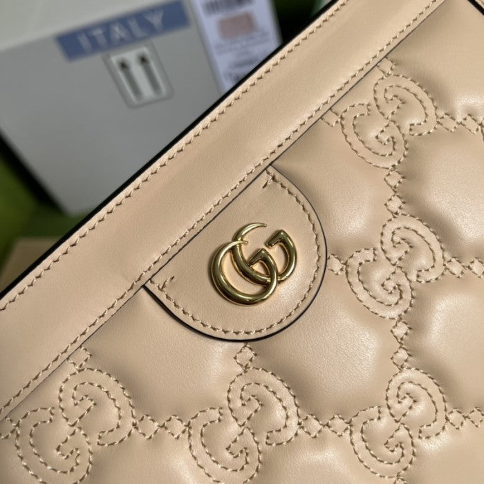 Gucci GG matelassé leather shoulder bag beige ý702200