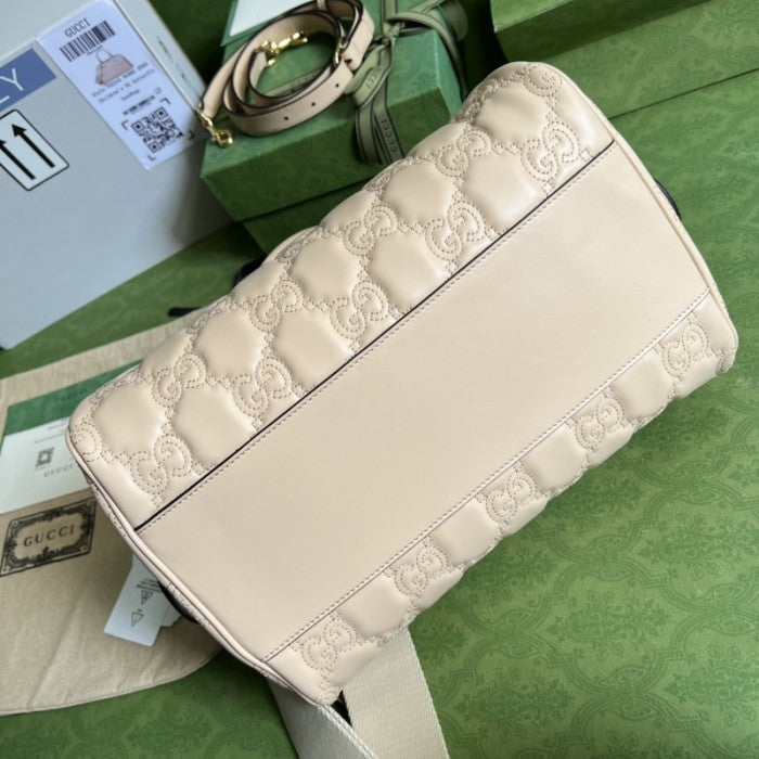 Gucci GG matelassé leather top handle bag beige ý702242