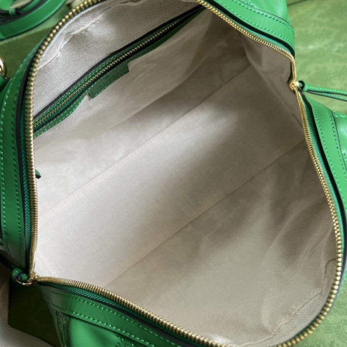 Gucci GG matelassé leather top handle bag green ý702242