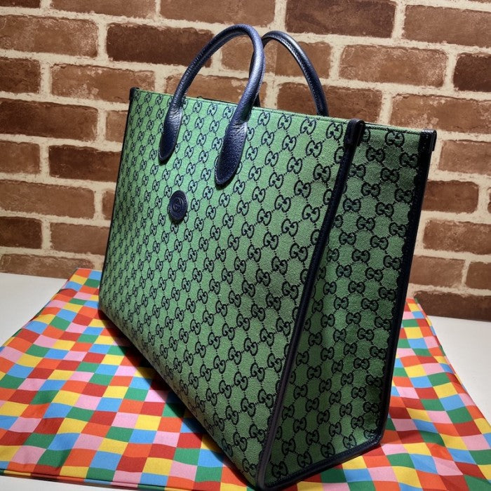 Gucci GG Multicolour large tote bag green 659980