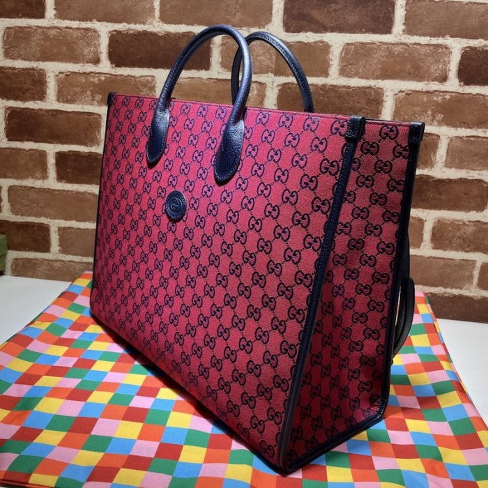 Gucci GG Multicolour large tote bag red 659980
