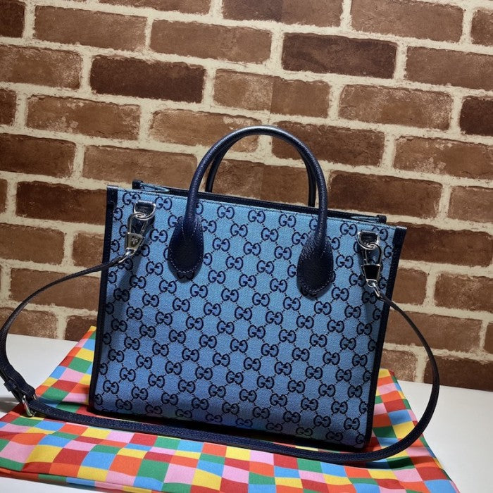 Gucci GG Multicolour small tote bag blue 659983