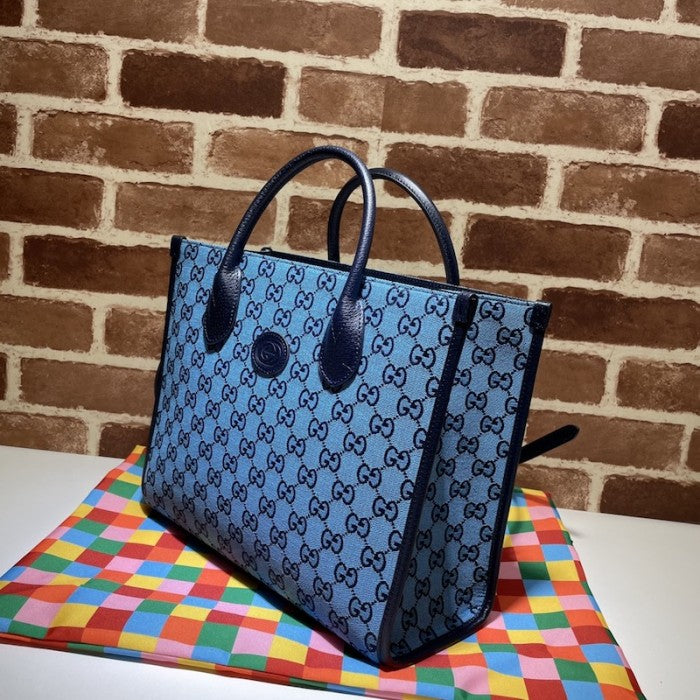 Gucci GG Multicolour small tote bag blue 659983