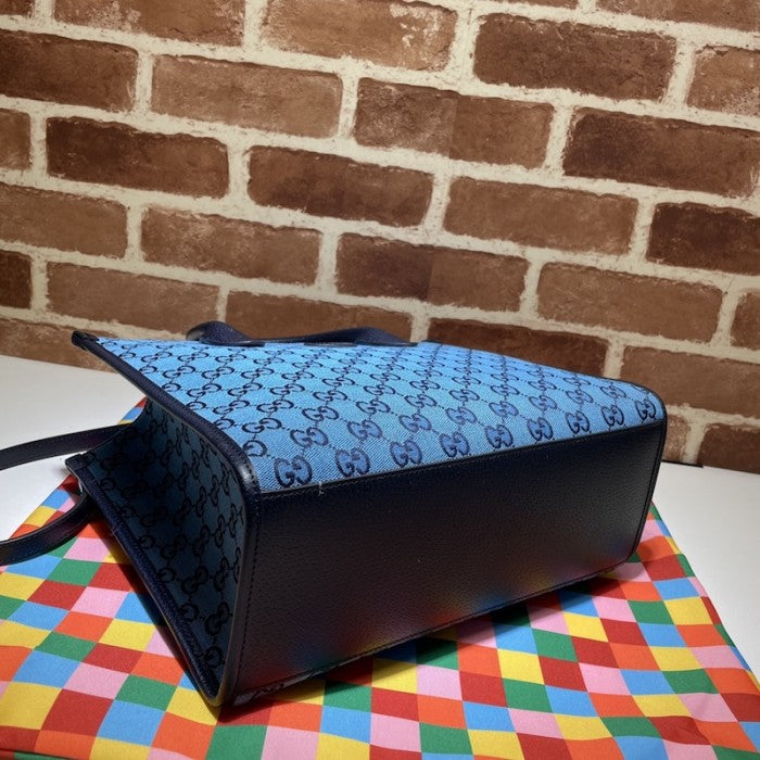 Gucci GG Multicolour small tote bag blue 659983