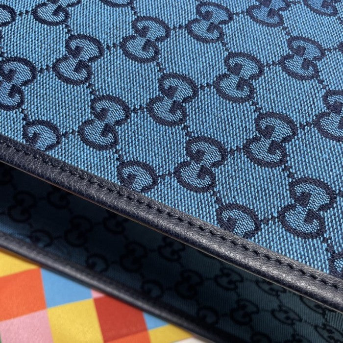 Gucci GG Multicolour small tote bag blue 659983