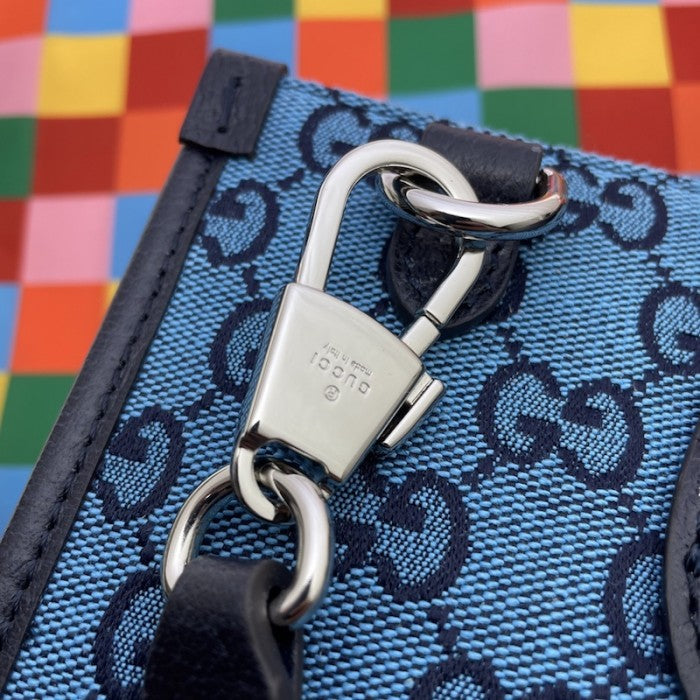 Gucci GG Multicolour small tote bag blue 659983