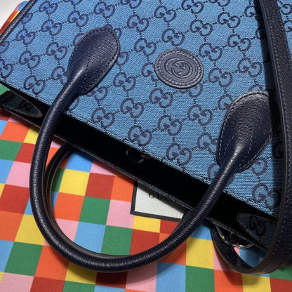 Gucci GG Multicolour small tote bag blue 659983