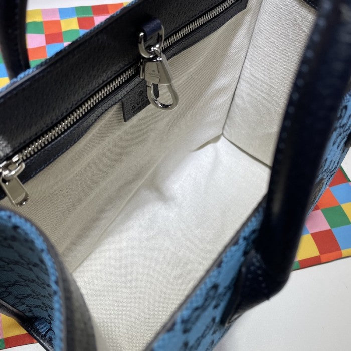 Gucci GG Multicolour small tote bag blue 659983
