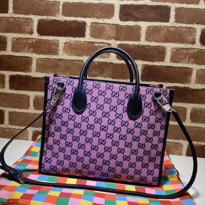 Gucci GG Multicolour small tote bag pink 659983