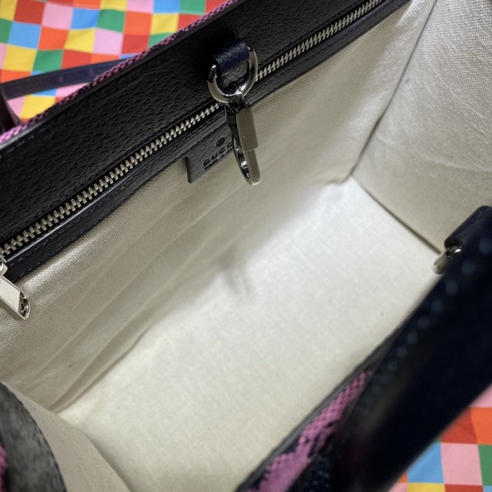 Gucci GG Multicolour small tote bag pink 659983