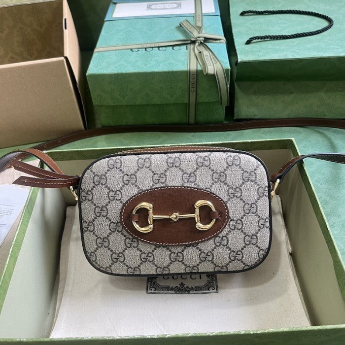 Gucci Horsebit 1955 Small Shoulder Bag Beige GG Supreme canvas ý760196