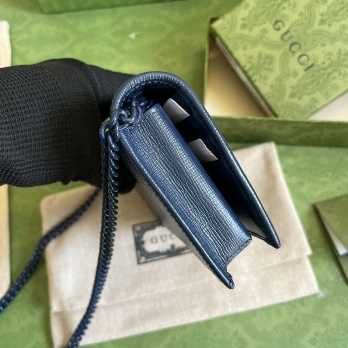 Gucci Horsebit 1955 wallet with chain ý621892 Navy