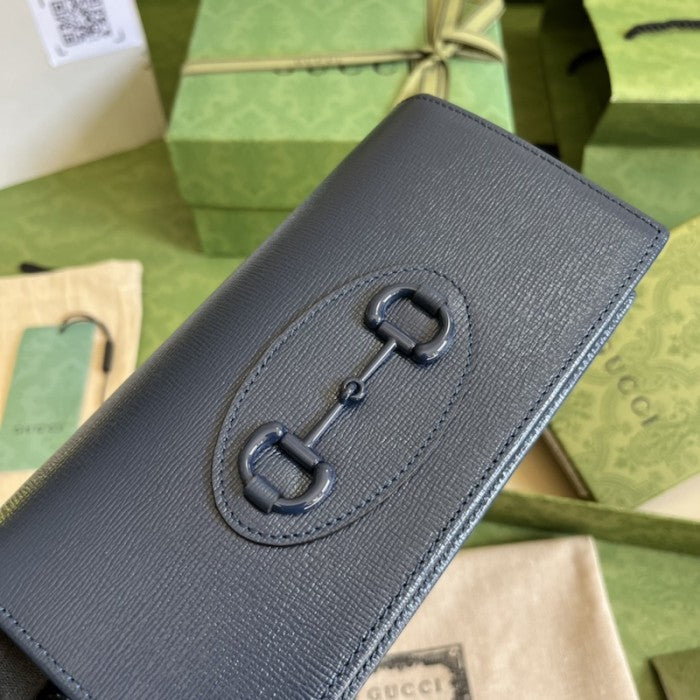 Gucci Horsebit 1955 wallet with chain ý621892 Navy