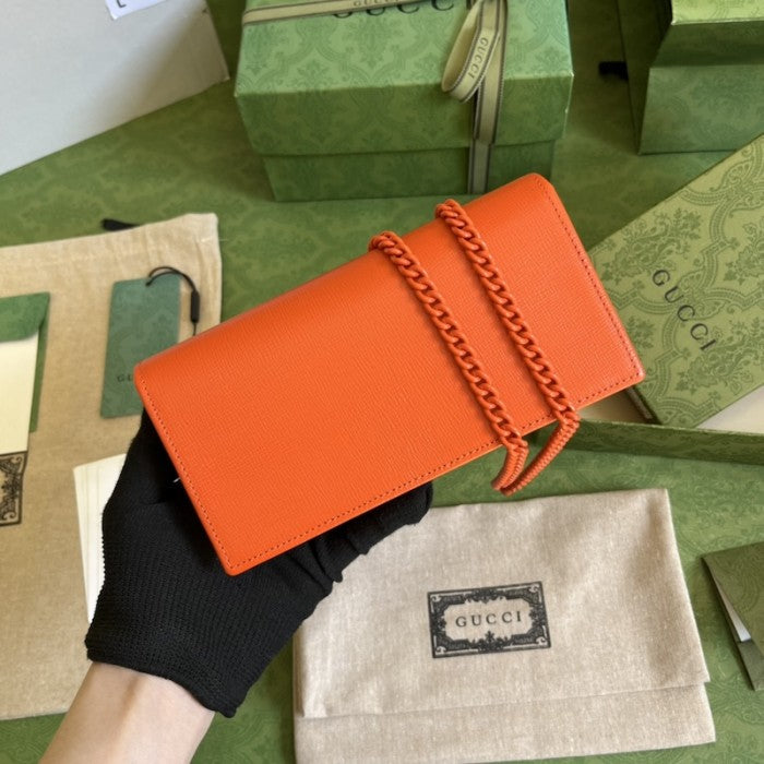 Gucci Horsebit 1955 wallet with chain ý621892 Orange