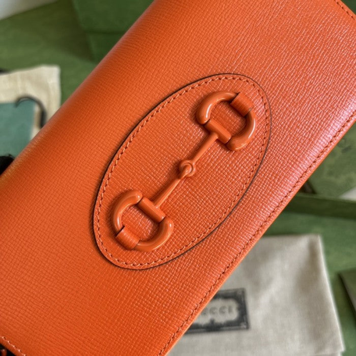 Gucci Horsebit 1955 wallet with chain ý621892 Orange