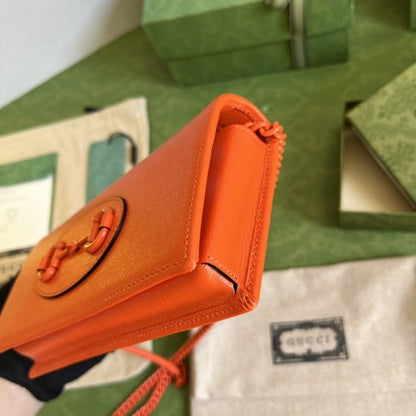 Gucci Horsebit 1955 wallet with chain ý621892 Orange