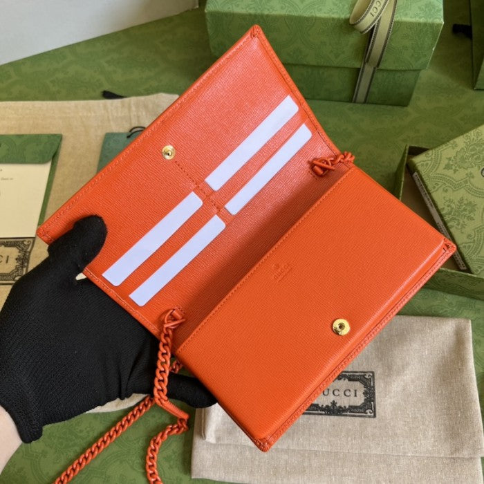 Gucci Horsebit 1955 wallet with chain ý621892 Orange