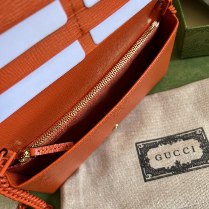 Gucci Horsebit 1955 wallet with chain ý621892 Orange