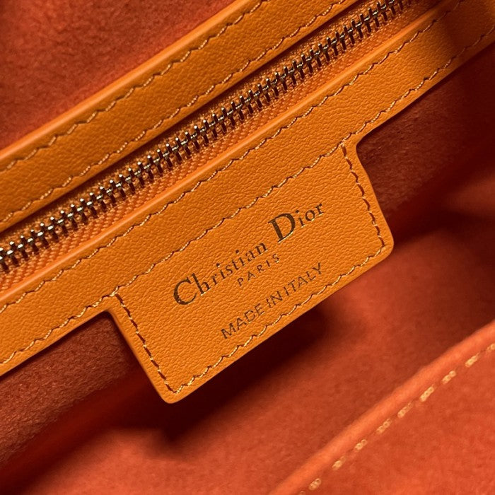 Small Dior Vibe Zip Bowling Bag Orange