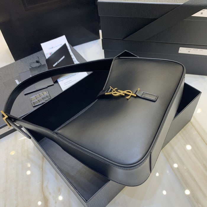 YSL Saint Laurent LE 5 A 7 Hobo Bag in Smooth Leather Black